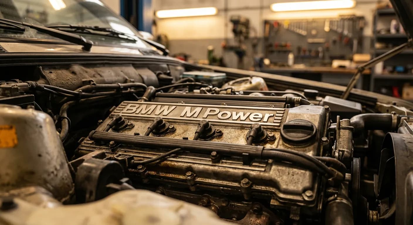 Détail du moteur S14 M Power de la BMW E30 M3