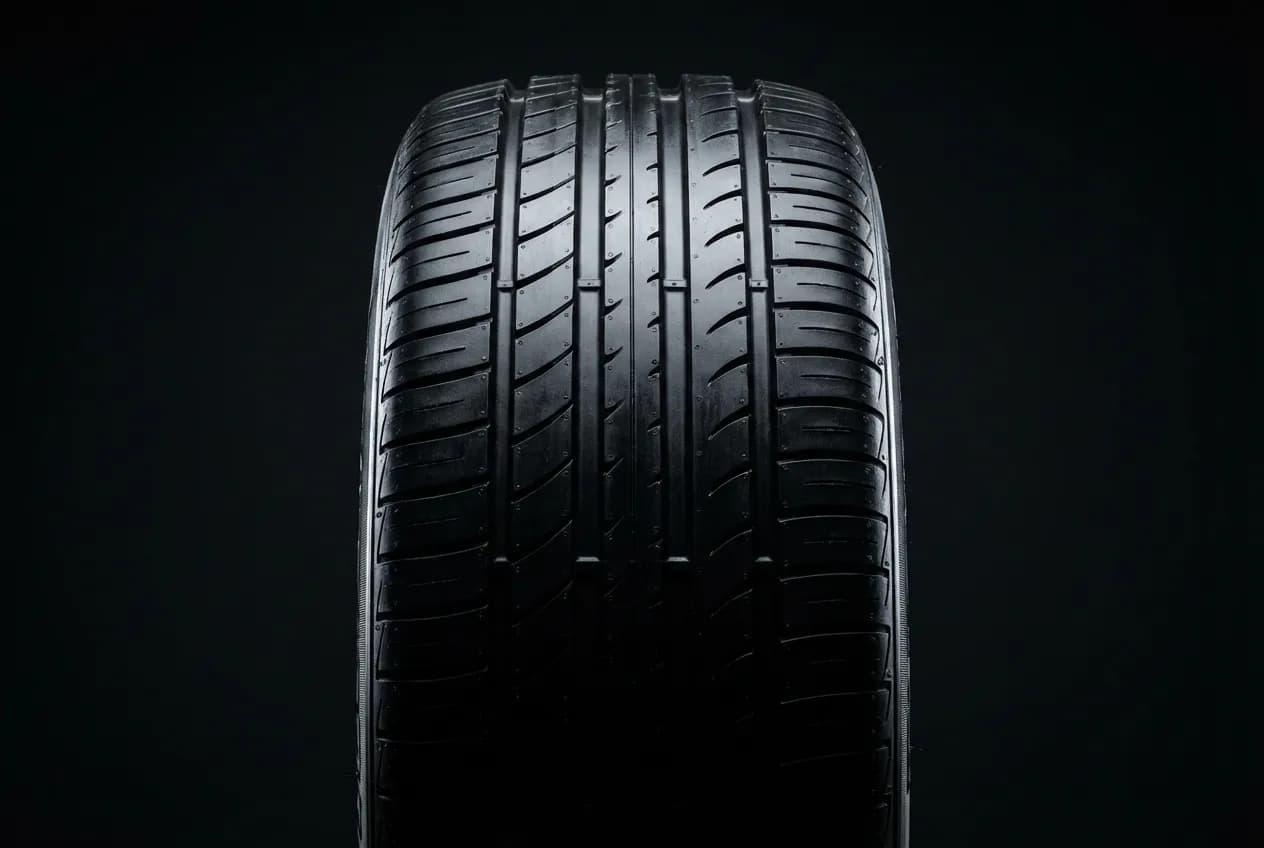 Gros plan iconique d'un pneu haute performance