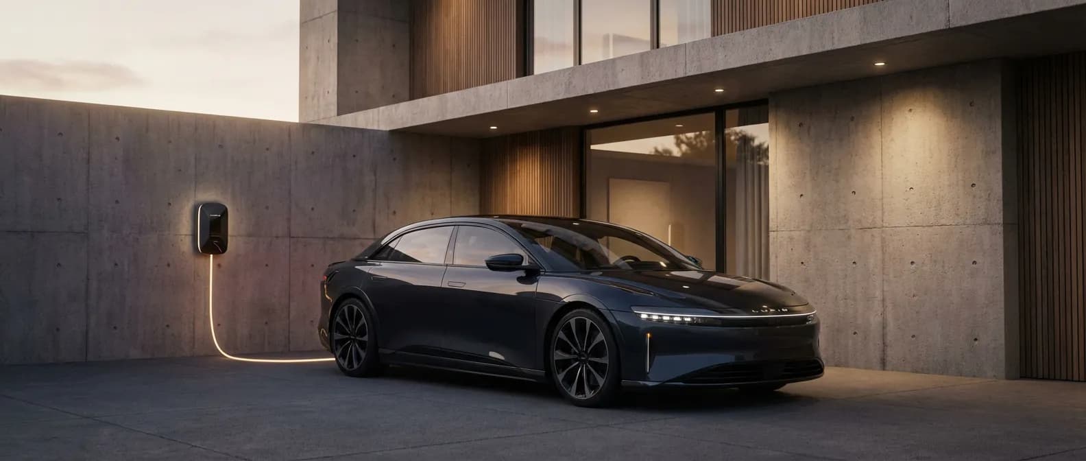 Installation d'une borne de recharge haut de gamme Chargeguru devant une villa moderne