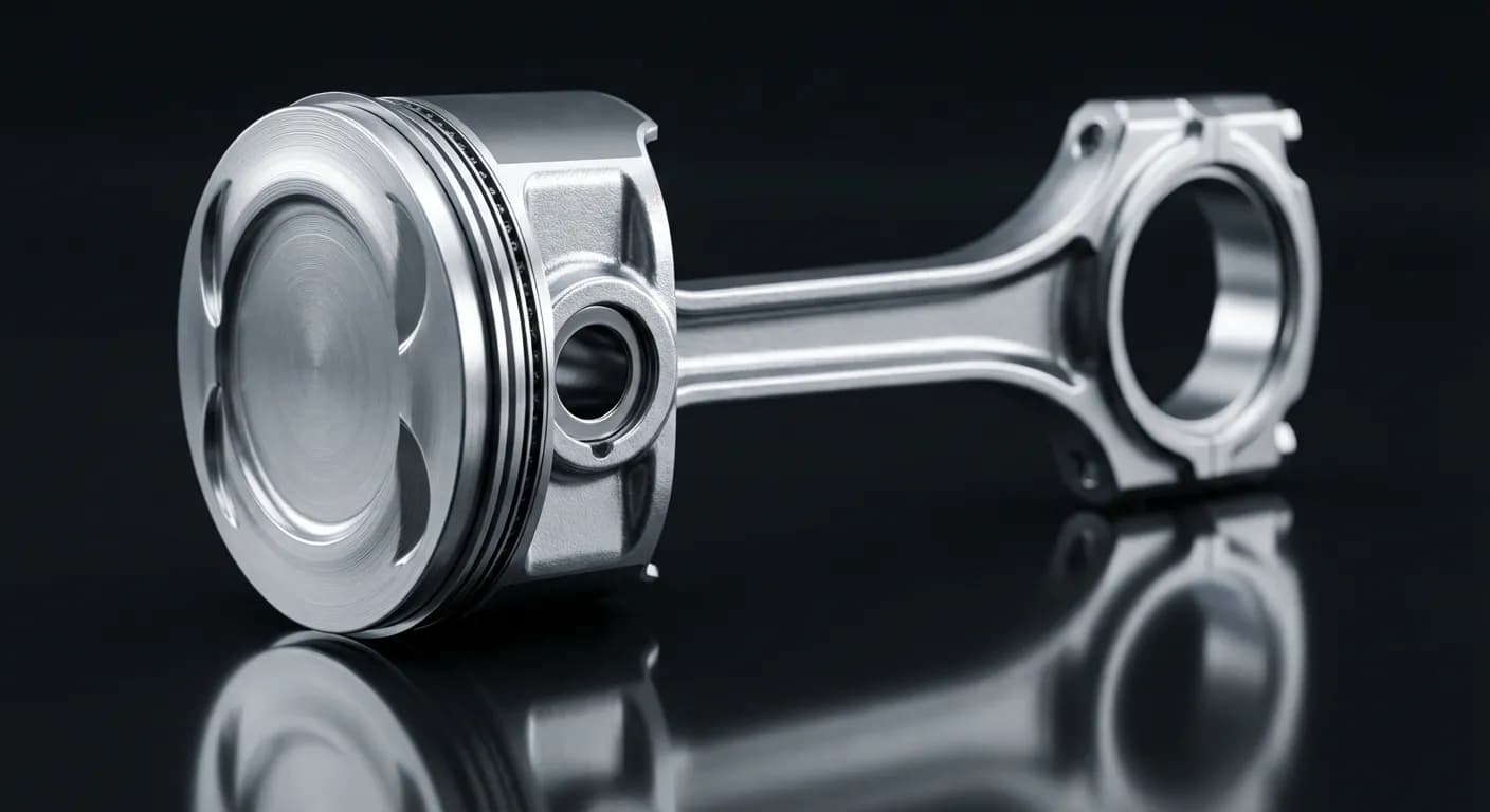 Un piston de moteur en parfait état symbolisant la résistance mécanique au E85