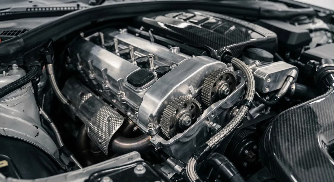 Détails mécaniques du moteur six cylindres en ligne B58 de la BMW 340i