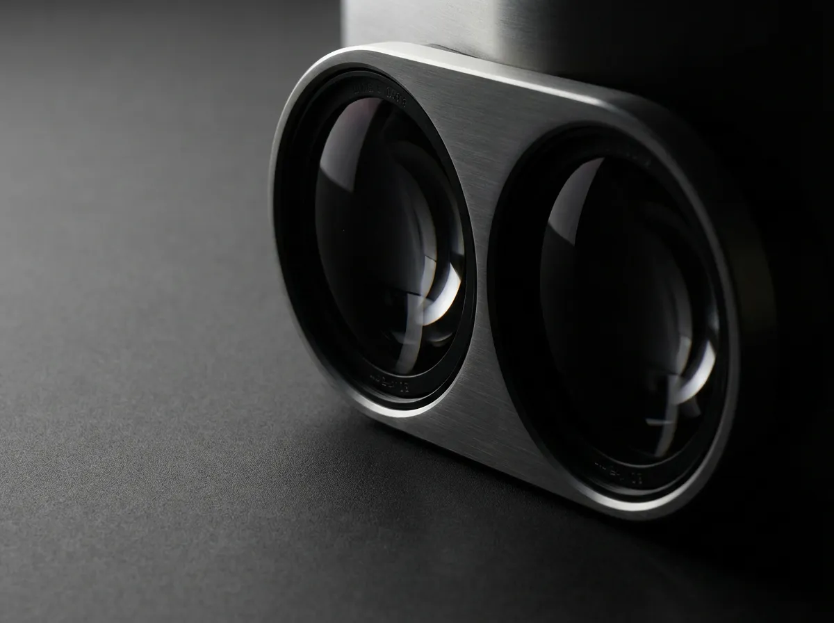 Gros plan iconique sur les capteurs optiques d'un radar hibou.