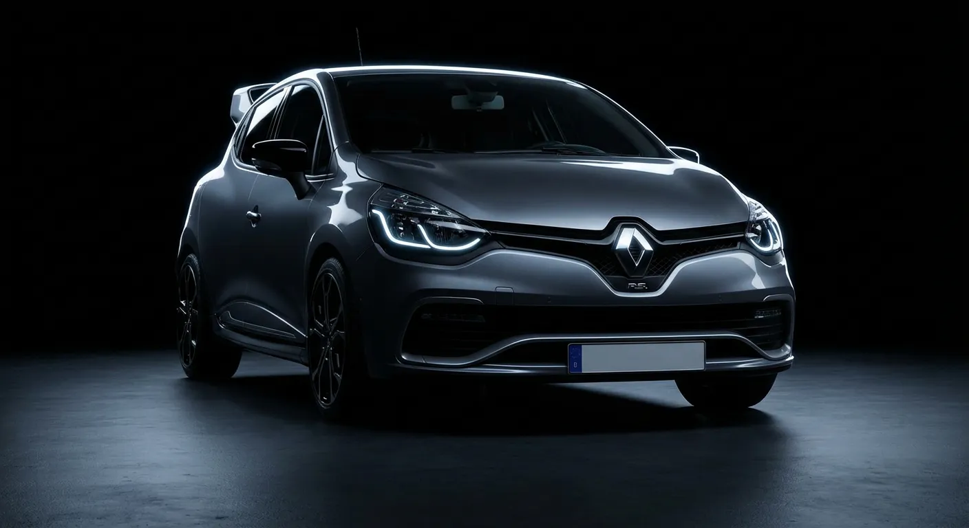 Vue de face emblématique et agressive de la Clio 4 RS Trophy