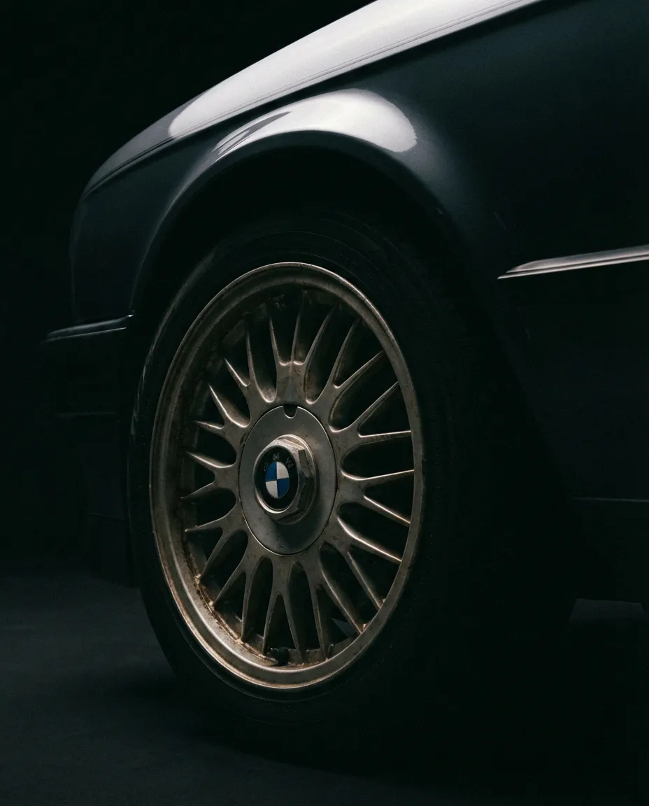 Gros plan stylisé d'une roue de BMW 325 tds